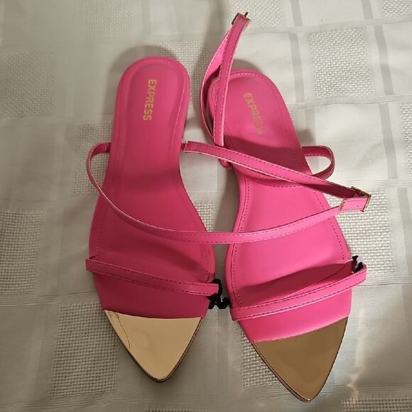 Express Pink and Gold Women's Sandals - Picture 16 of 16